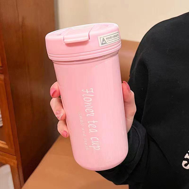 2025 316 Insulated Coffee Cup for Women: Elegant Double Wall Travel Mug with Lily of the Valley Design