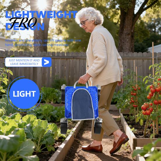 Gardening Work Seat Rolling Seat, Height Adjustable Garden with Wheels, Heavy Duty Cart Tool Storage Tray for Seniors Yard Patio Work, 330