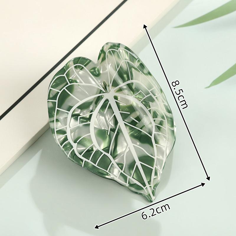 Elegant Hair Clips with Leaf Design Eco-friendly Acetate Material