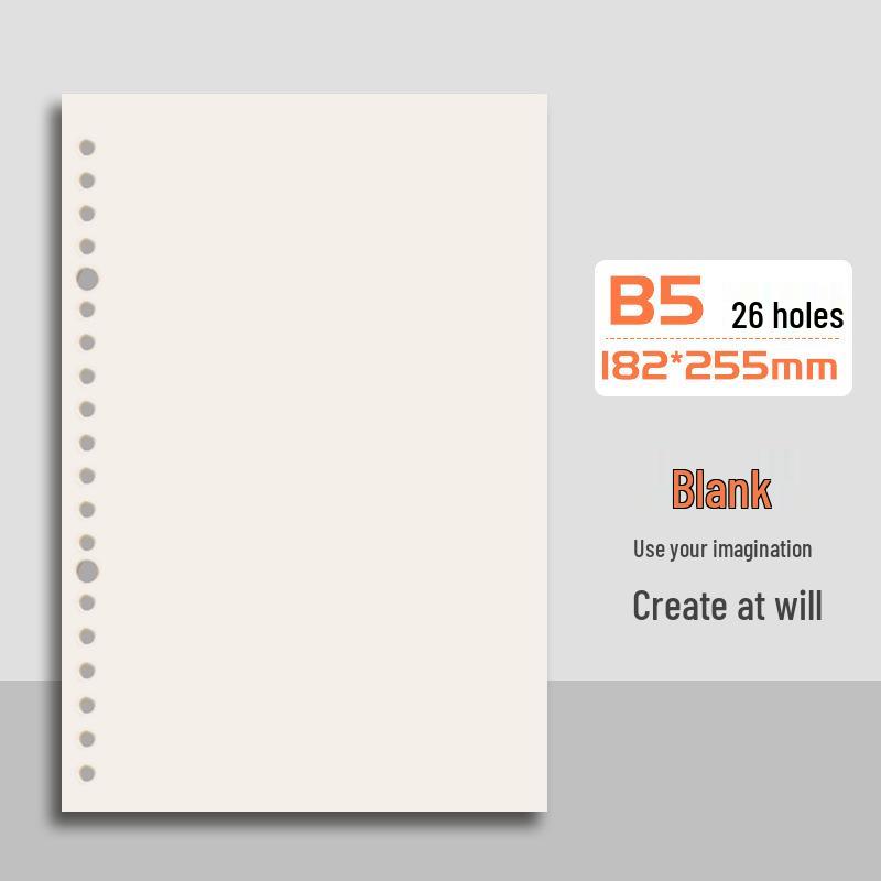 B5 Soft-Grip Loose-Leaf Notebook, Removable Square Grid, A4/A5, Thick Shell, Ideal for Postgrad Exam Preparation