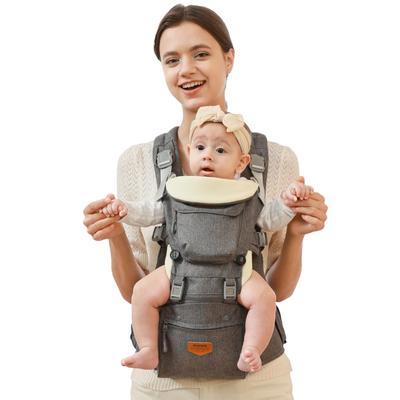 Marsupio Sunveno per Anca e Schiena del Bambino, Facile da Indossare, Seggiolino, Marsupio, Marsupio, Portare Faccia a Faccia, Lavabile, (Grigio)