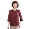 Elegant Chinese Style Seven-sleeve Shirt for Middle-aged and Elderly Women - Perfect for Summer and Formal Occasions
