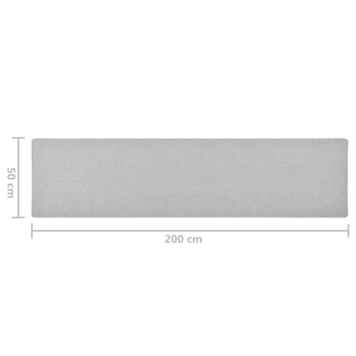 VidaXL Tapis de couloir Gris clair 50x200 cm