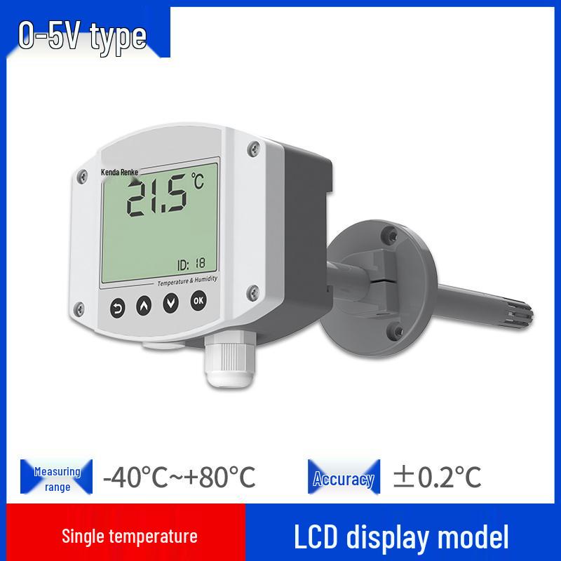 High Precision RS485 Duct Temperature & Humidity Sensor with Display for Industrial Air Conditioning