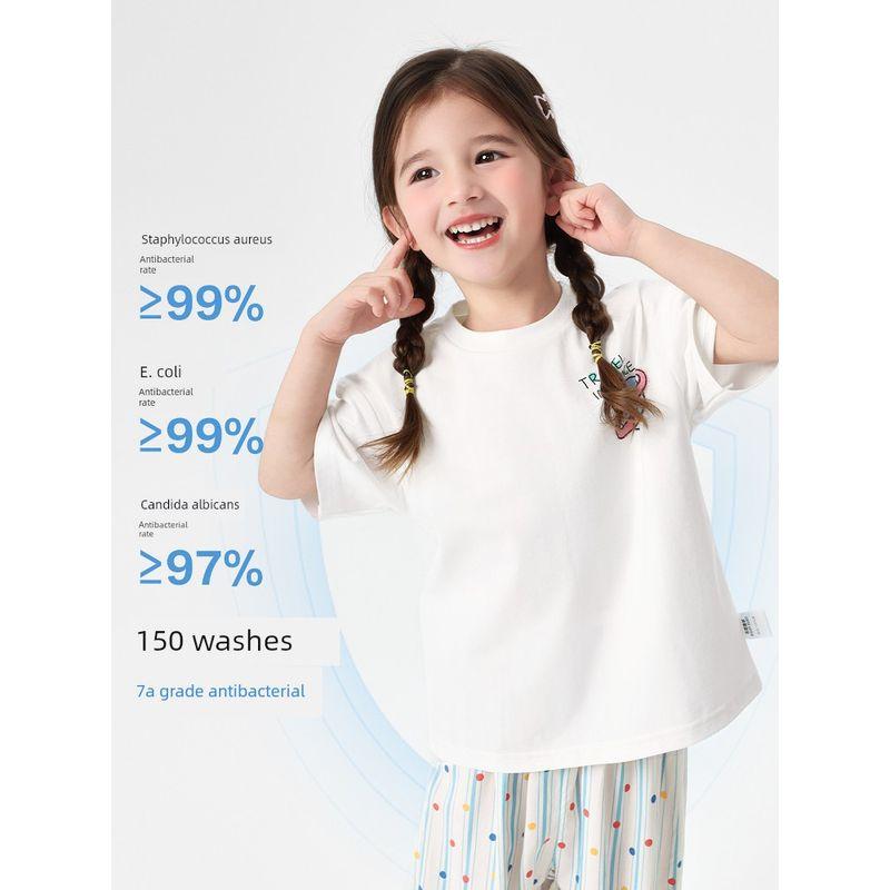 Right European Style Cool Short-Sleeved T-Shirt for Girls, Summer Wear 2026 New Children's Clothing, Kids' Tops, Half-Sleeve, Thin Summer Style