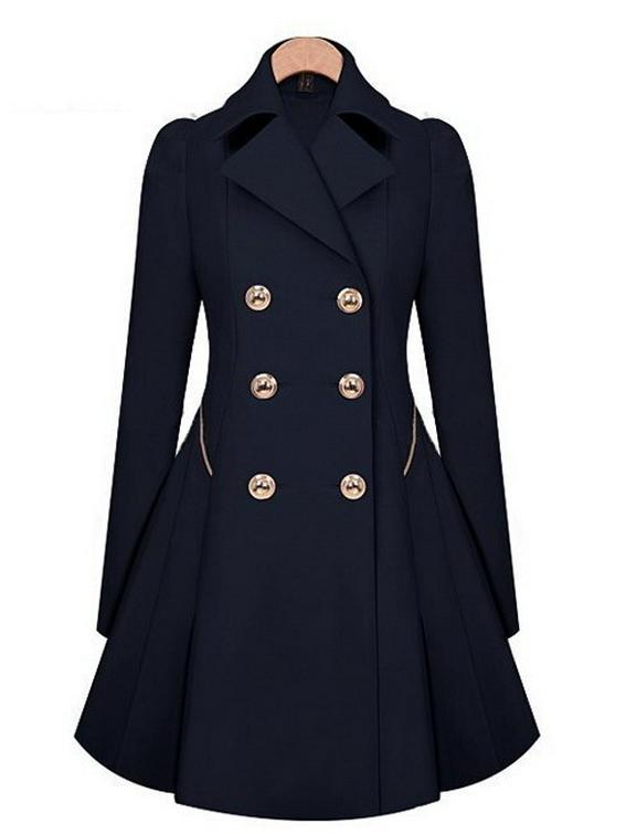 European & American Style Slim Fit Mid-Length Plus Size Women's Spring/Autumn Trench Coat