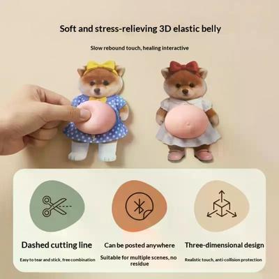 3D Cute Puppy Kitten Sticker Squeezable Shiba Inu Phone Case Decoration Children's Birthday Party Favor Festival Supplies