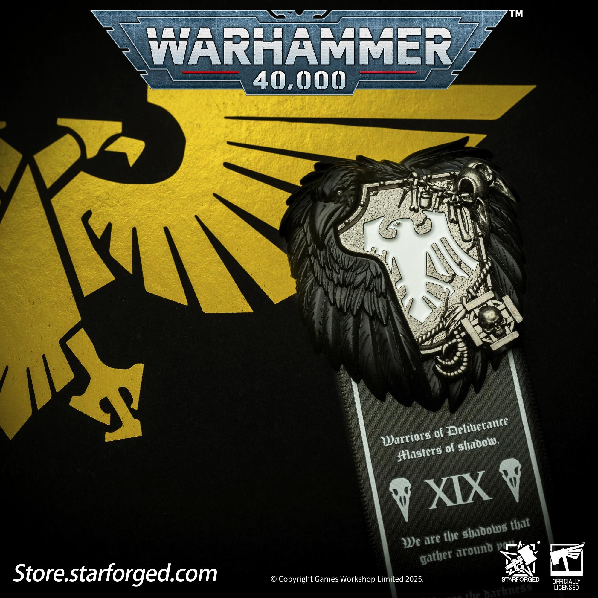 Starforged Star Casting, Periferica di Warhammer 40K Spilla Pendente Corvo Guardia Corvo Oscuro Guardiano Distintivo d'Onore