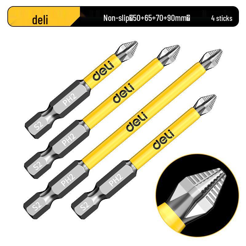 Deli Tungsten Steel Magnetic Anti-slip Phillips Drill Bit Set