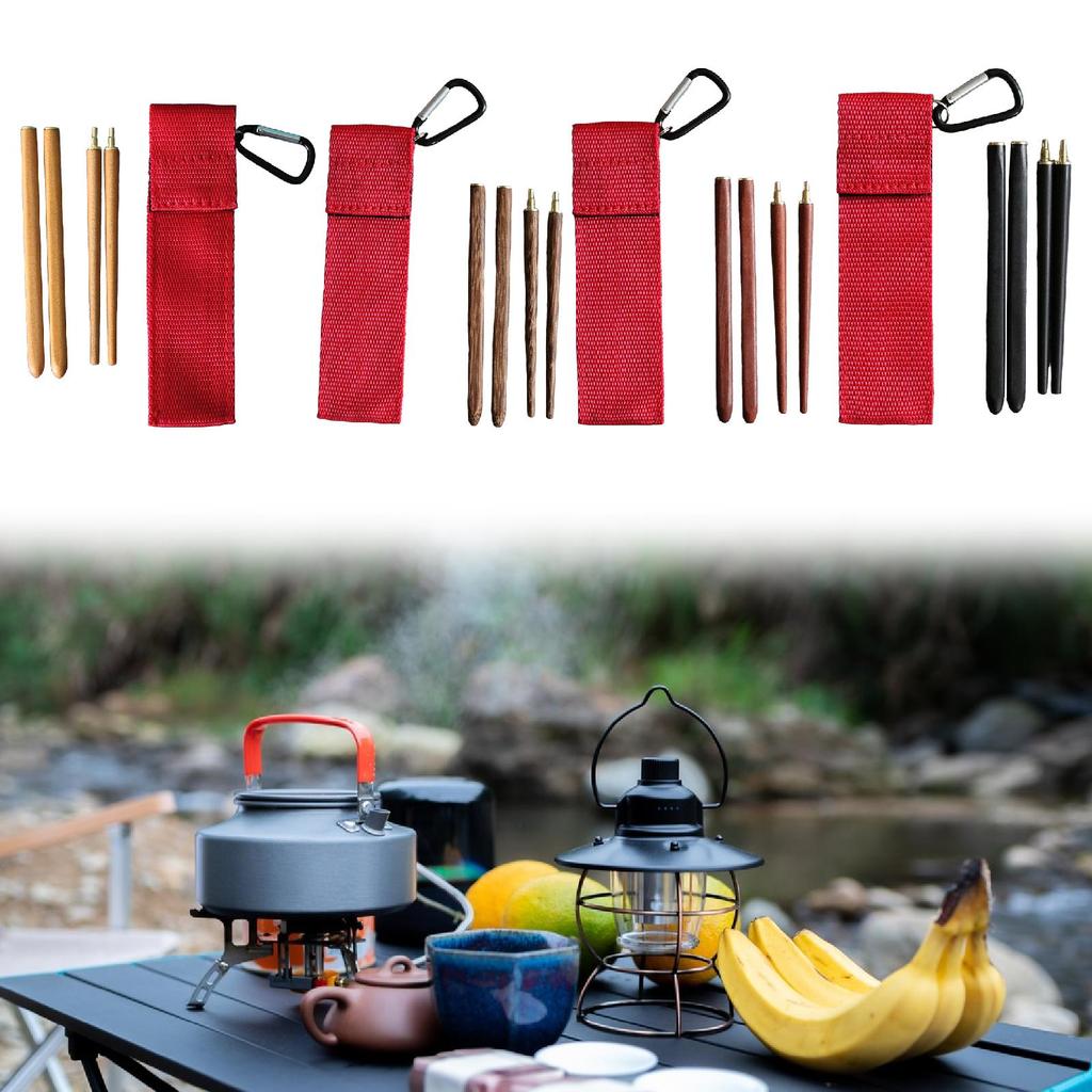 Travel Chopsticks Portable Foldable Lightweight Versatile Tableware Wood Wooden Chopsticks for Hiking Office Travel Camping