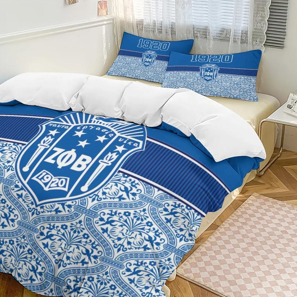Zeta Phi Beta ZPB Sorority Bedding Set Boys Girls Twin Queen Size Duvet Cover Pillowcase Bed Kids Adult Home Textileextile