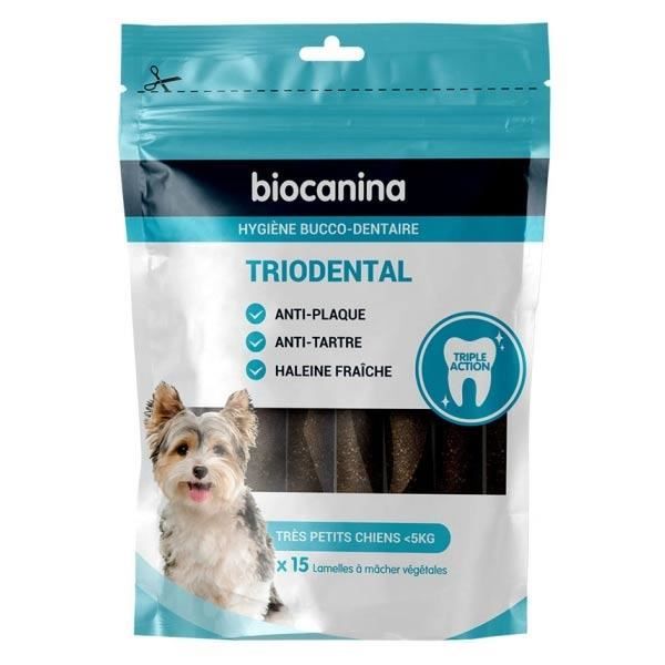 Lamelles À Mâcher - Biocanina - Triodental - Très Petits Chiens - 15 Unités - Hygiène Bucco-dentaire