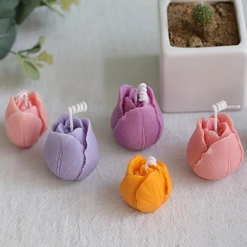3D Peony Flower Silicone Candle Mold DIY Handmade Rose Soap Resin Cake Baking Tool for Home Decoration And Gift