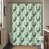 Waterproof Cute Cat Print Shower Curtain Bathroom Decor Mint Green Novelty Animal Pattern Curtain for Kids Adults Bath Accessori