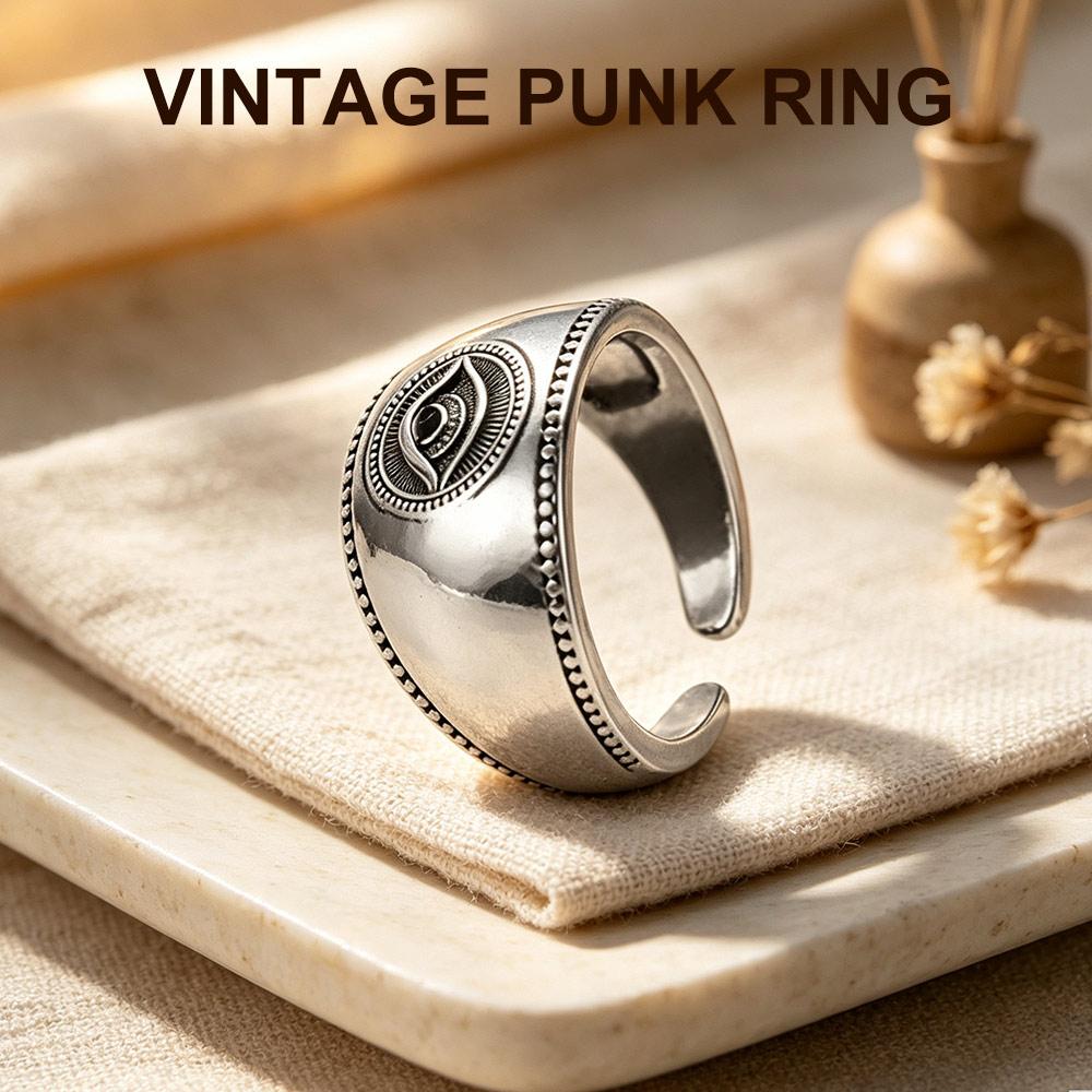 Gothic Punk Eye Finger Ring Adjustable Silver Rings Fashion Opening Rings Hip Hop
