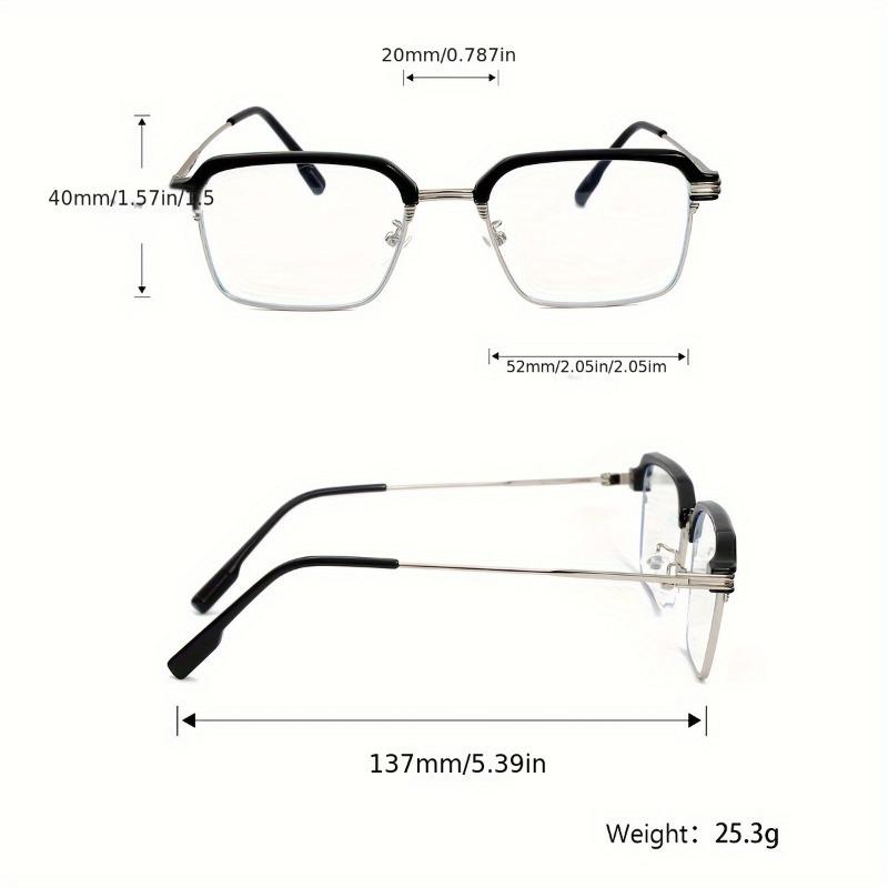 Pánské elegantní brýle s kovovým čtvercovým rámem – protimodré lehké, módní a odolné pro každodenní nošení, školu a kancelář