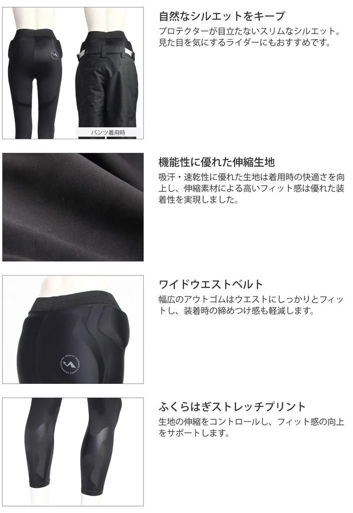 VAXPOT Hip Protector Long Type NBR Pad 10mm Elastic Quick BLK WM for Women's [Integrated Drying] VA-3011 (M Women)