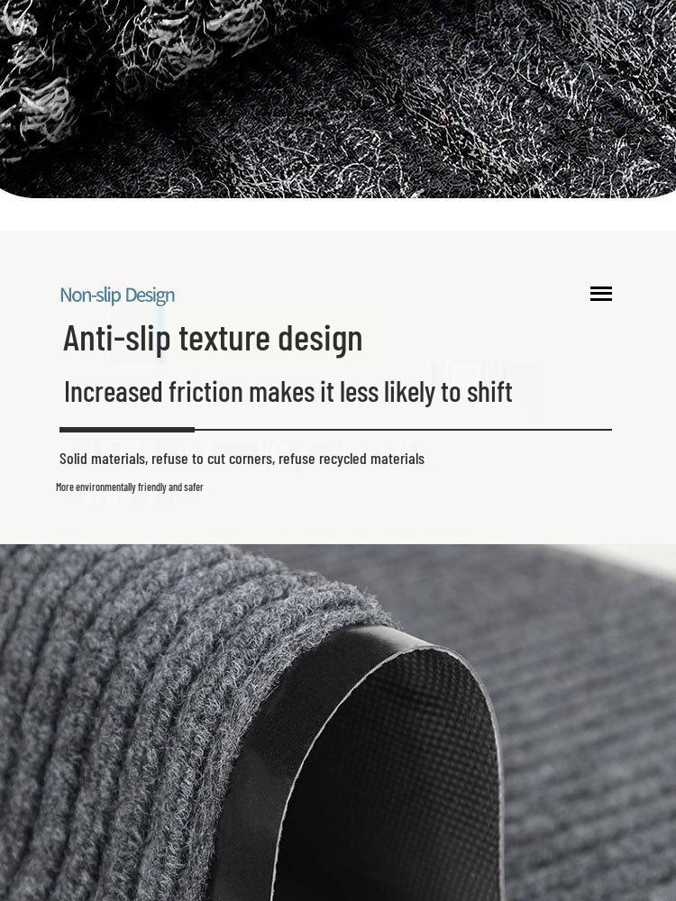 Double Stripe Non-Slip Entrance Mat - Cuttable PVC Flocked Roll with Seven Stripes