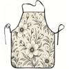 1pc Vintage Floral Sketch Print Apron, Durable And Easy To Clean, Adjustable Waistband, Polyester Material, for Kitchen Cooking, Gardening, Orchard Pi