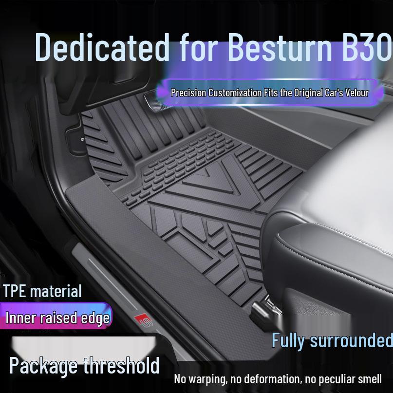 Besturn B30 TPE Floor Mats: Full Coverage, Waterproof & Dirt-proof Carpet with Door Sill Cover Single-layer Upgrade: TPE Mats