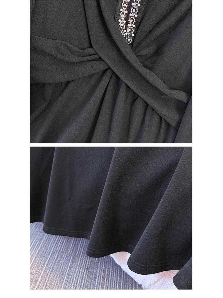 Autumn/Winter Plus Size Women's Mid-Length Dress: Stylish & Age-Reducing Design for 130-350 Jin