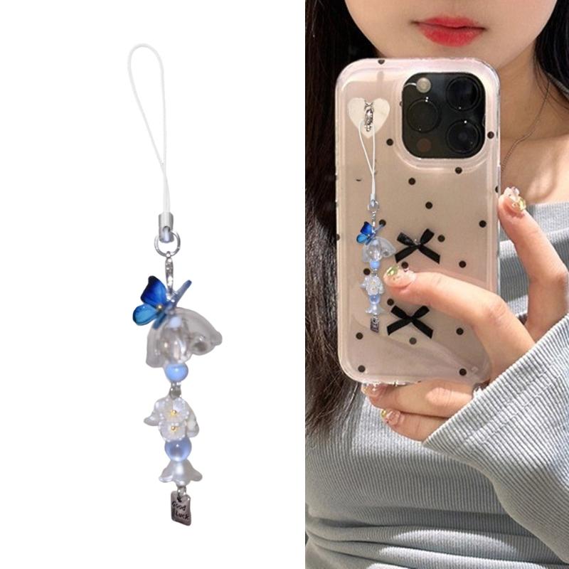 Handmade Acrylic Phone Charm Lanyard Chain Feature Interchangeable Beads For Girls Trendy Jewelry Accessory