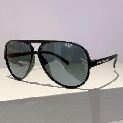 Nouvelles Lunettes Rétro Grenouille Double Pont Grand Cadre Lunettes de Soleil Résistantes aux UV Lunettes de Soleil Pilote pour Homme Lunettes UV400