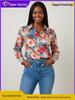 2026 Retro Floral 90s Hong Kong Style Women's Red Long Sleeve Shirt