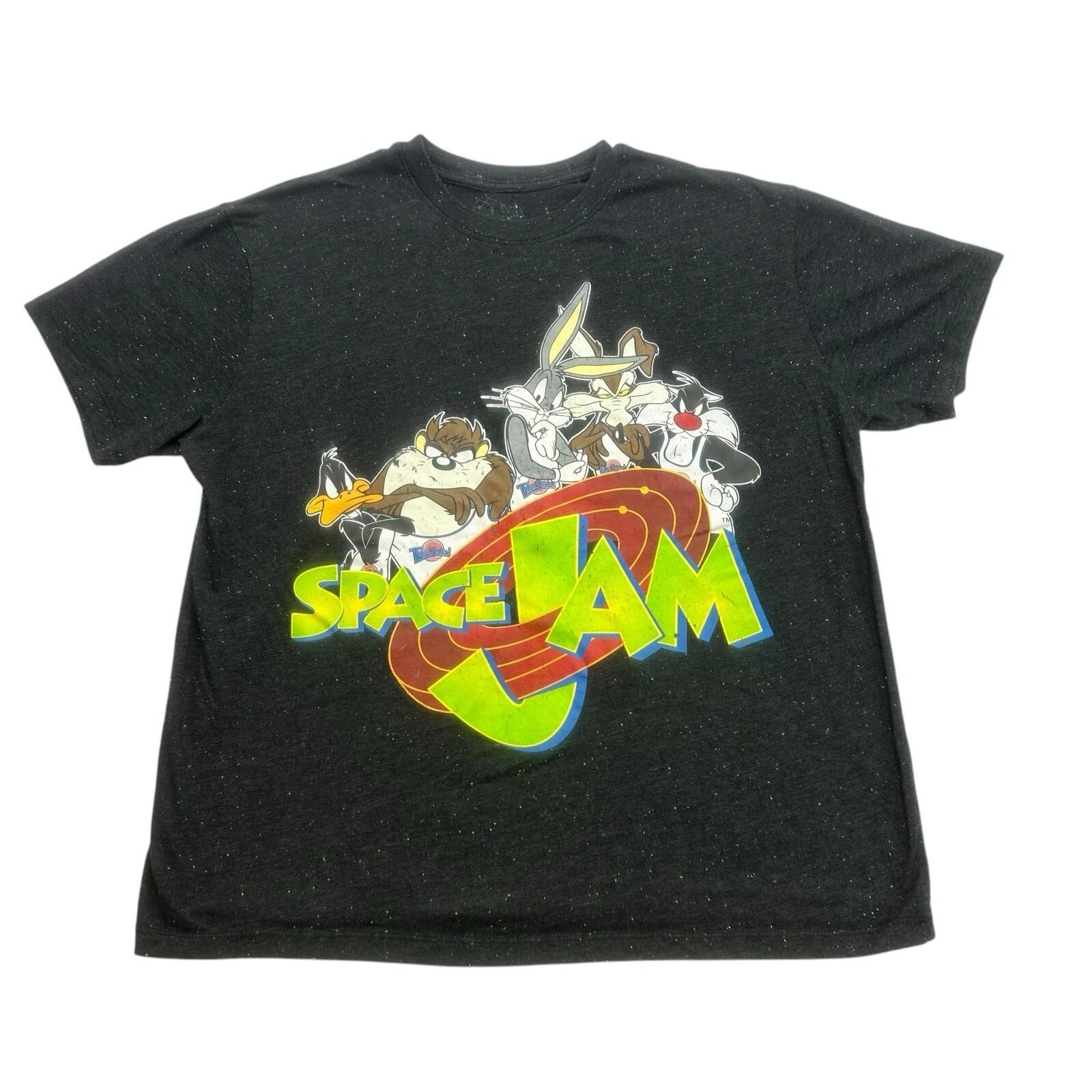 Space Jam Tune Squad Shirt Mens XL Black Bugs Bunny Taz Daffy Duck Looney Tunes M