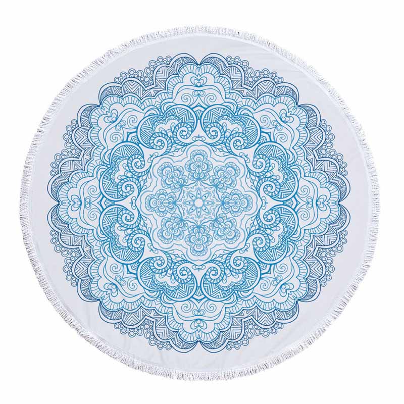 Mandala Rundes Strandtuch Mikrofaser Wasseraufnahme Sport Meer Strand Yoga Matte Mit Quasten Drucken Großes Handtuch Liegehandtücher 150cm