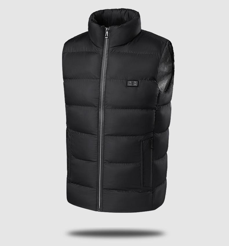 Unisex Intelligent Heated Vest: Cold-Proof, Solid Color, Stand-Up Collar Design