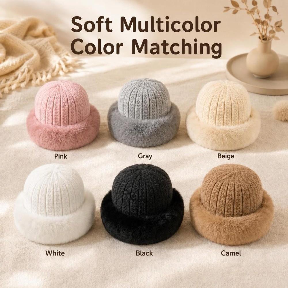 Windproof Knit Beanie Hat Cold-Resistant Warm Knitted Cap Stylish Slouchy Winter Hat  Outdoor Wear