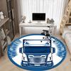Truck Logo Sticker: Modern Design for Vehicle EnthusiastsRound Non-Slip Chair Mat Chair Carpet for Office Rugs for Office Decor Gift For Valentine's D