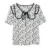 WTEMPO Brand Small Floral Shirts with Matching Doll Collar Summer Ladies' Tops Fashionable and Versatile Lapel Short-sleeved Shirts