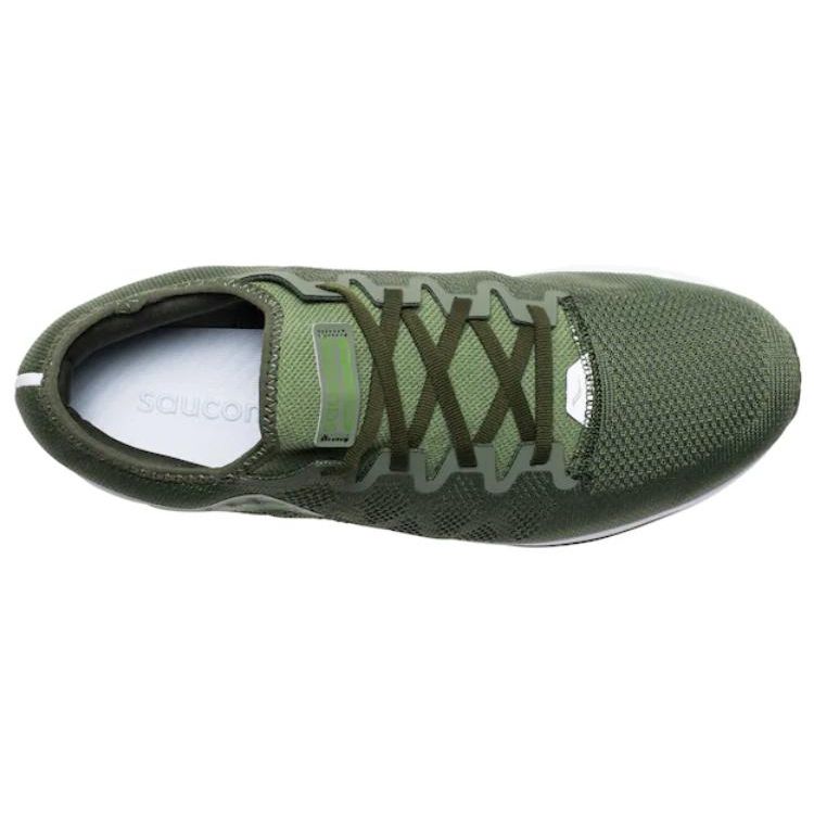 SAUCONY Fabric Leather Slip Resistant Durable Low Top Casual Men Sneakers Green Brown S40036-3