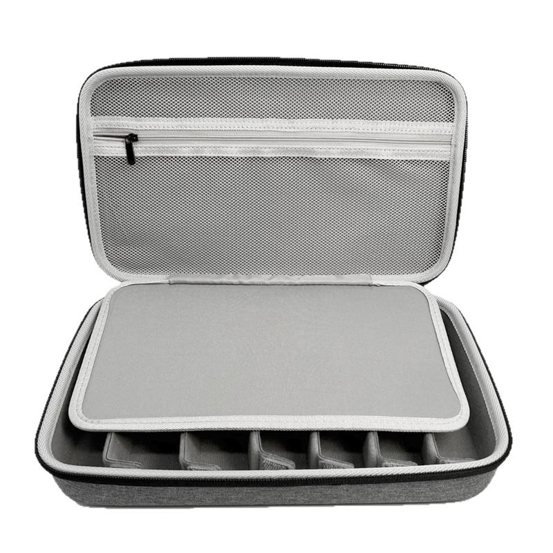 A95I-Portable Eyeglasses Storage Box Adjustable Slot, Travel Sunglasses Organizer Case For Multiple Pairs