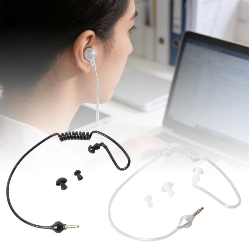 Kurz 38-50cm 3,5mm Luftspirale Schlauch In-Ear-Kopfhörer Ohrhörer für Audio-Empfänger Mobiltelefone Radios Computer