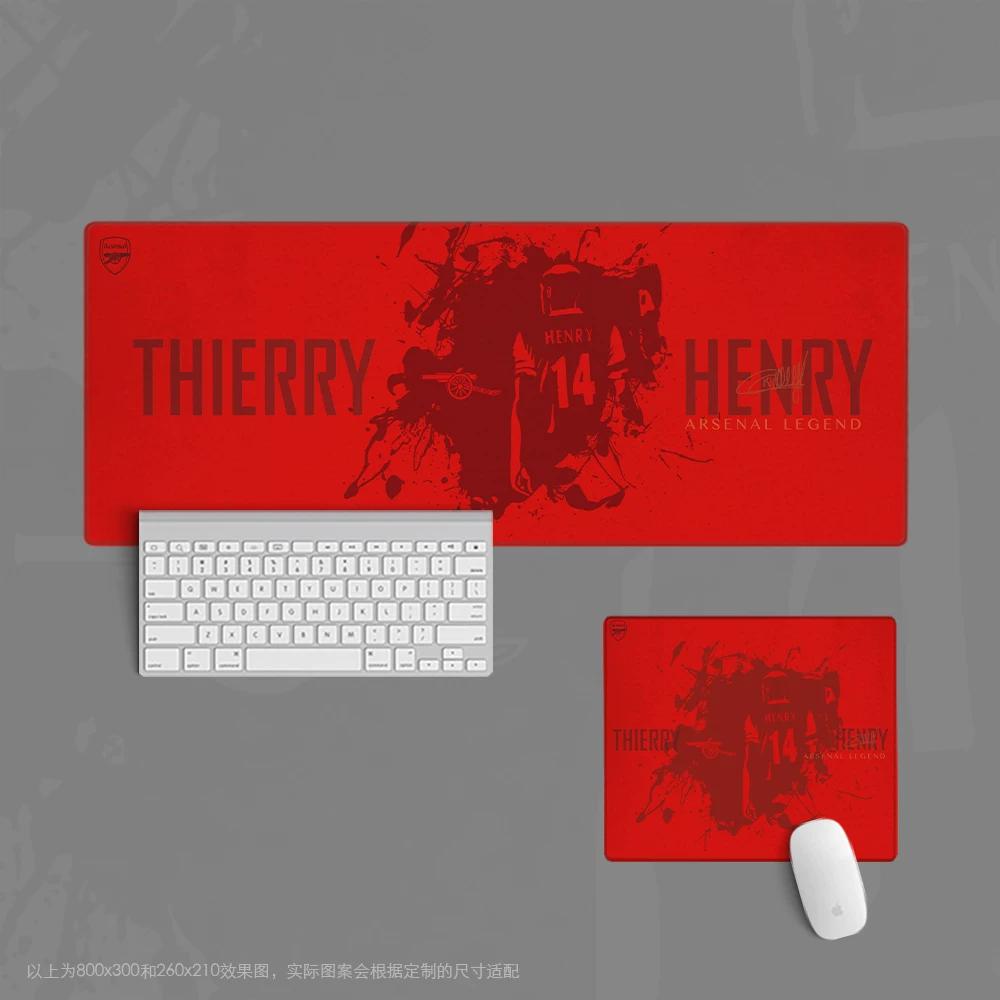 High quality leather non-slip mouse pad oversized office keyboard pad book table mat football fan supplies gift premier league arsenal gunner henry