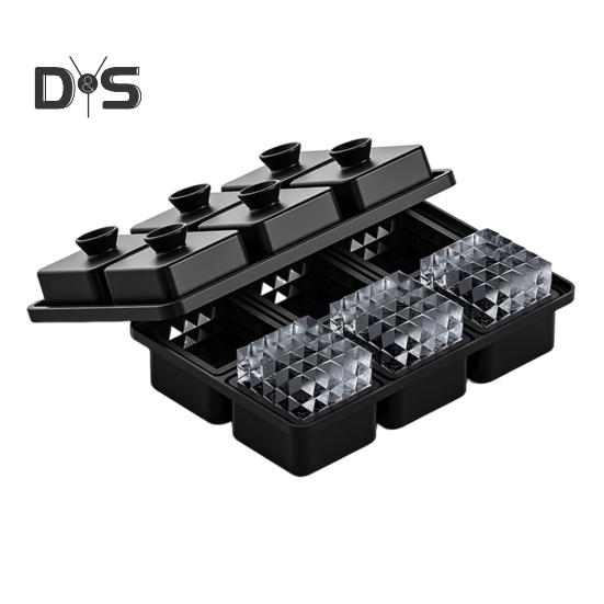 Large Ice Cube Tray Sphere Ice Cube Mold Slow Melting 6 Cavity Ice Cubes Maker for Cocktails Whiskey