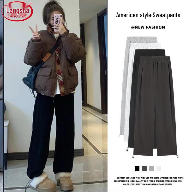 Langsha Women's Fleece-Lined High-Waist Jogger Sweatpants