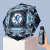 Chelsea FC Pattern Printed Mini 5 Folds 8 Ribs Compact Umbrella Windproof Waterproof Lightweight Portable Folding