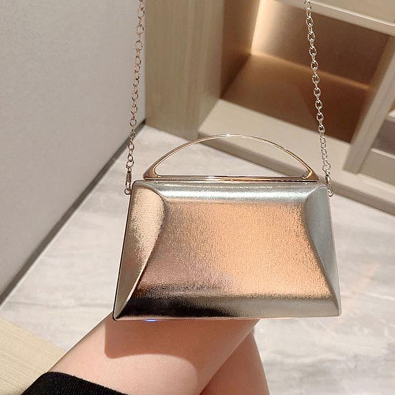 Unique Geometric Shape Handbag Noble Temperament Chain Crossbody Bag Luxury Lady Top-Handle Bag Female Evening Party Clutch Bags