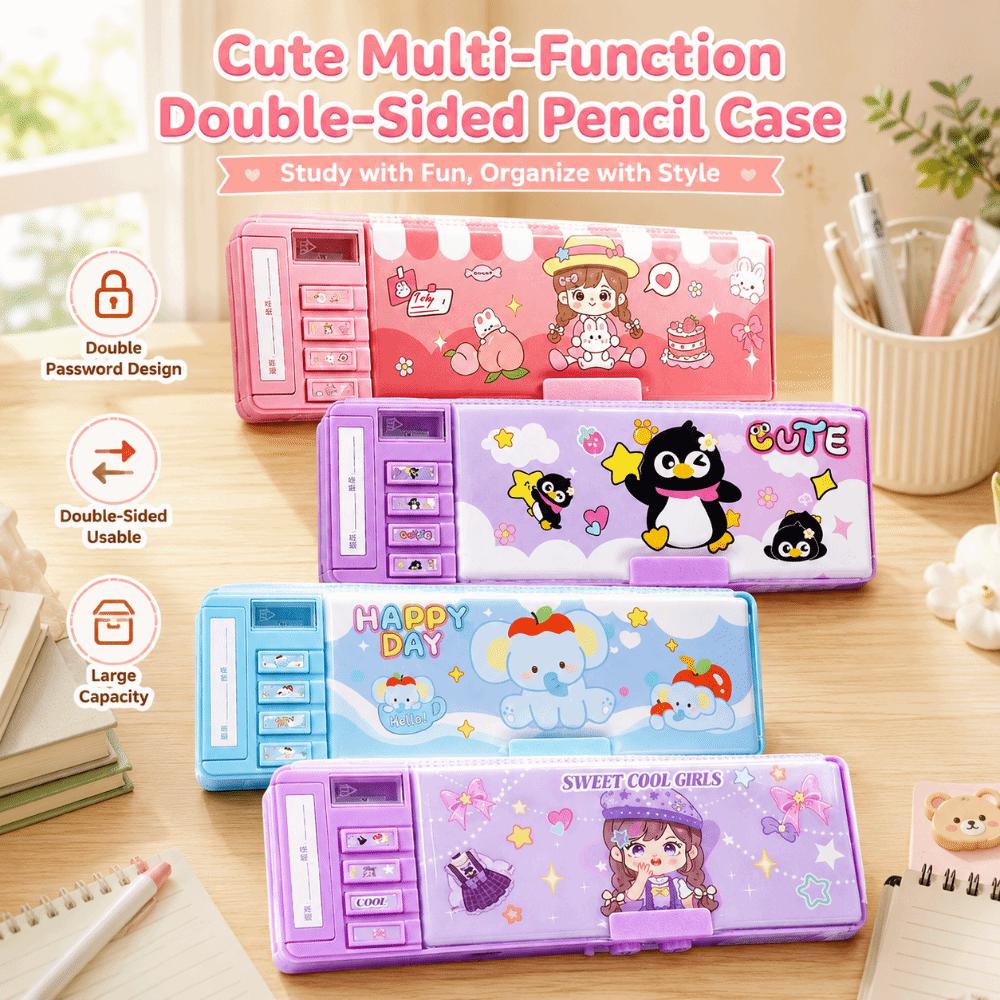Large Capacity Pencil Case Password Lock Stationery Organizer Durable Pen Box  Kids