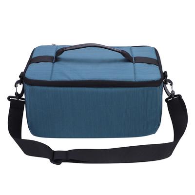 Fordable Protective Insert Partition Handle Camera Lens Bag Case Pouch (Blue)