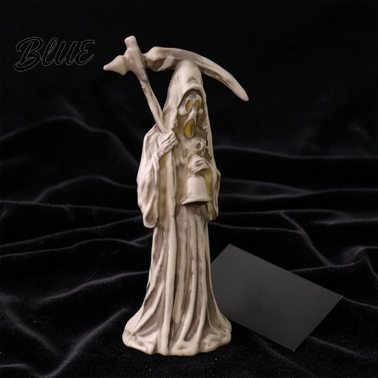 Desktop Night Light Halloween Scythe Light Grim Reaper LED Decor Warm Glow Ornament for Spooky Party Home Decoration