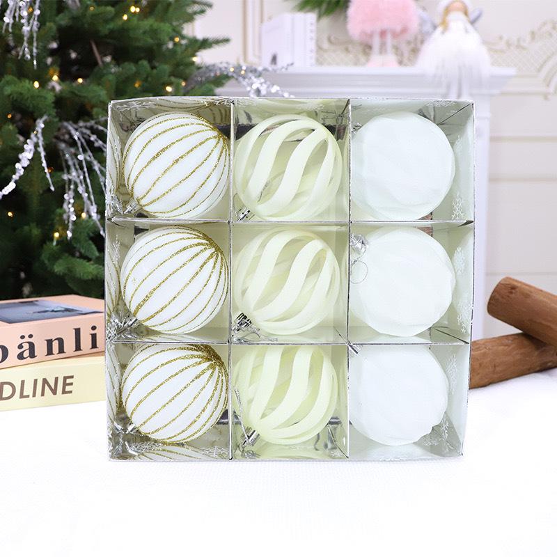 Roter Beflockter Bordeauxroter Samt Weihnachtsbaumkugel-Schmuck, 12er-Pack (6cm)