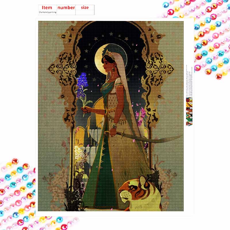 Disney Diamond Art Painting Kit Princess Jasmine Tiger Diamond Mosaic Pictures, Wall Art Crafts, Home Decor
