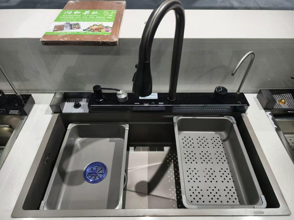 Thickened 304 Stainless Steel Veggie Washer with Digital Display & Honeycomb Design