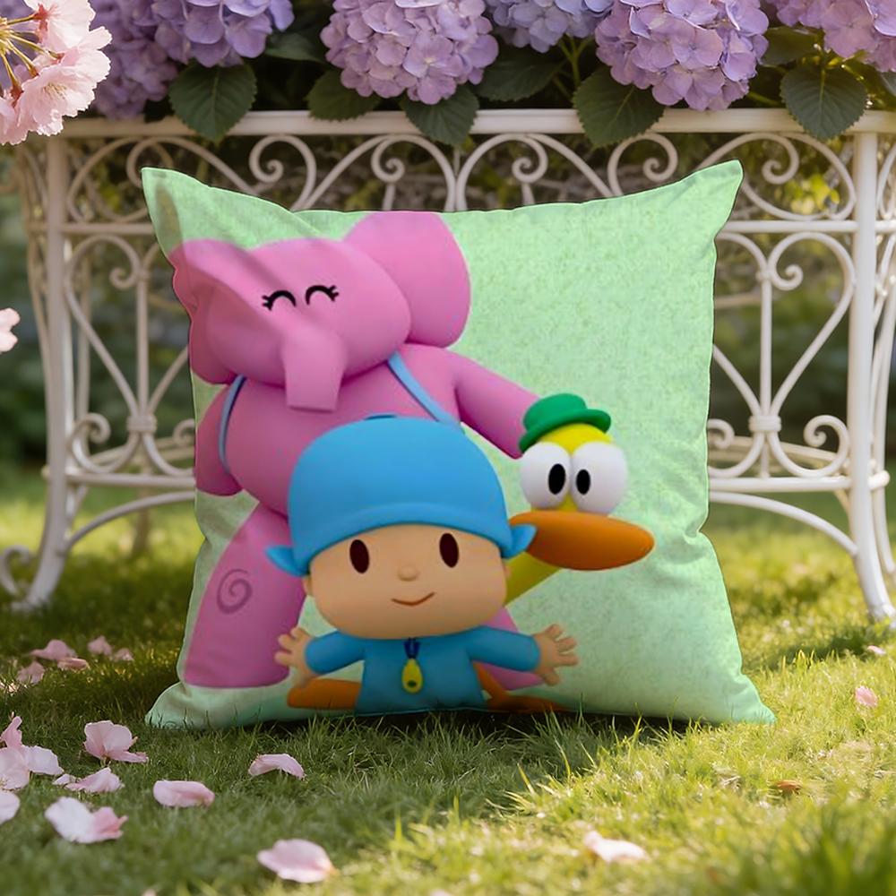 Kreskówkowa Urocza Poszewka na Poduszkę P-Pocoyo Pokrowiec na Poduszkę do Domu i Samochodu Podwójnego Zastosowania: Dwustronny dla najwyższego komfortu