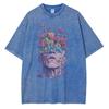 T-shirt with a Pattern of Flowers Sprouting from Human Eyes and Head, Vintage Van Gogh Style Men's Top